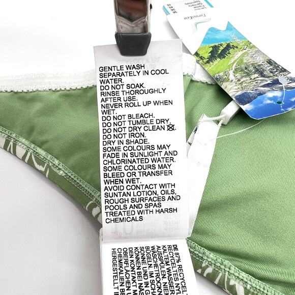 SEAFOLLY Bandeau Bra Bikini Top Women 6 Green Tea Floral Print Ring Details NEW - Picture 8 of 11